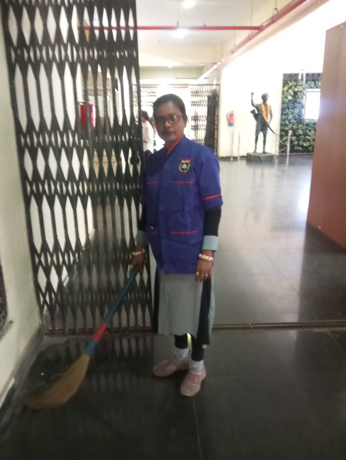 Housekeeping staff at institutional premises
